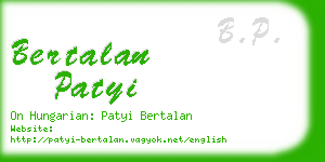 bertalan patyi business card